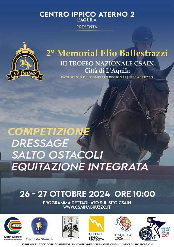 99 Castelli 3° Trofeo Nazionale CSAIn Competizione Dressage - Salto Ostacoli - Equitazione Integrata